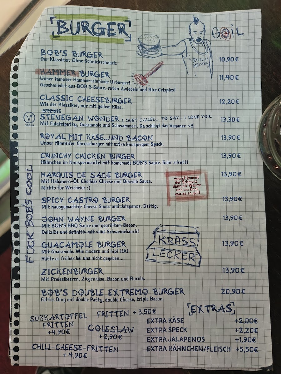 Menu Bob's Rock & Bowl Hammerschmiede-1