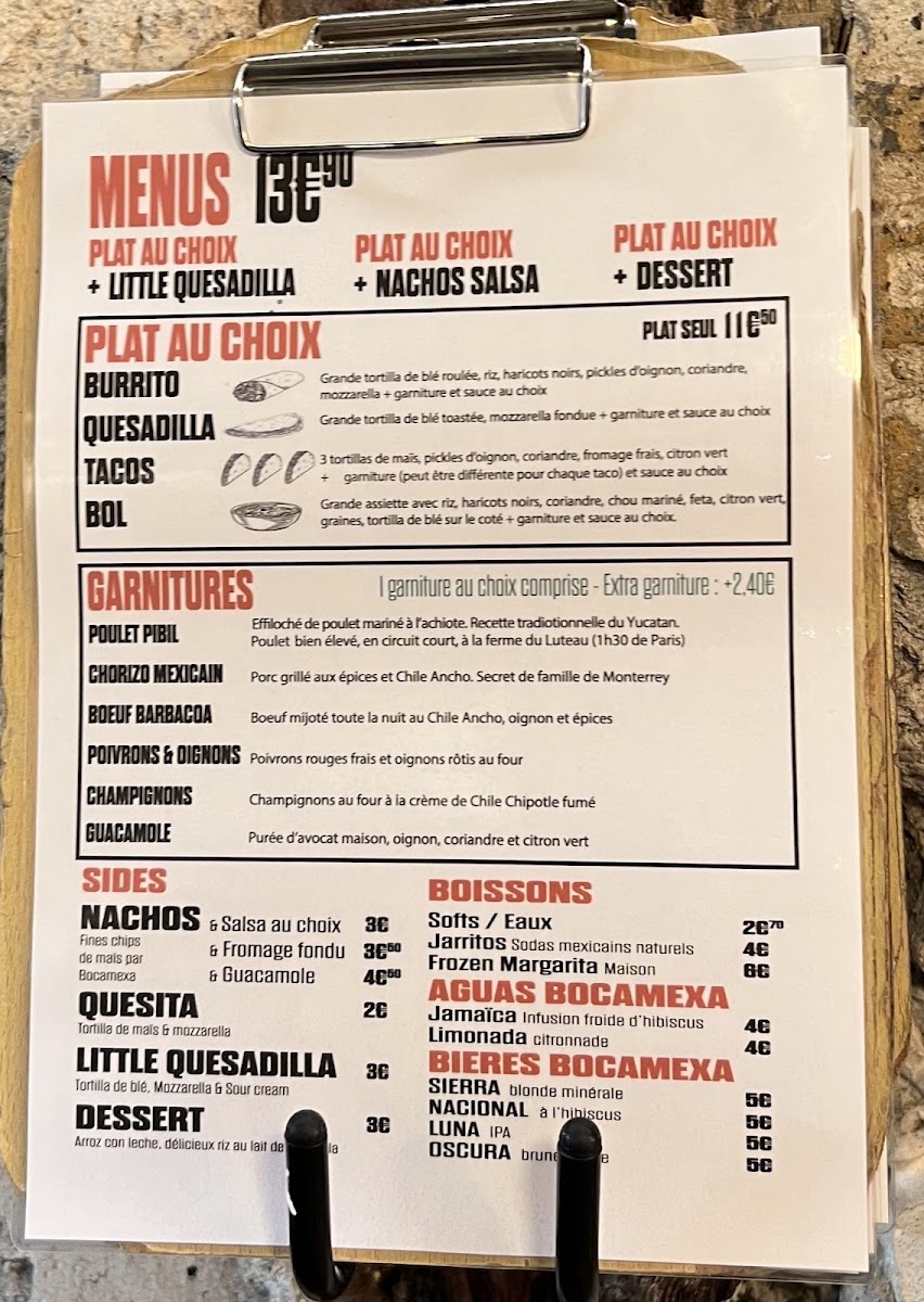 Menu Bocamexa Oberkampf - Restaurant Mexicain-1