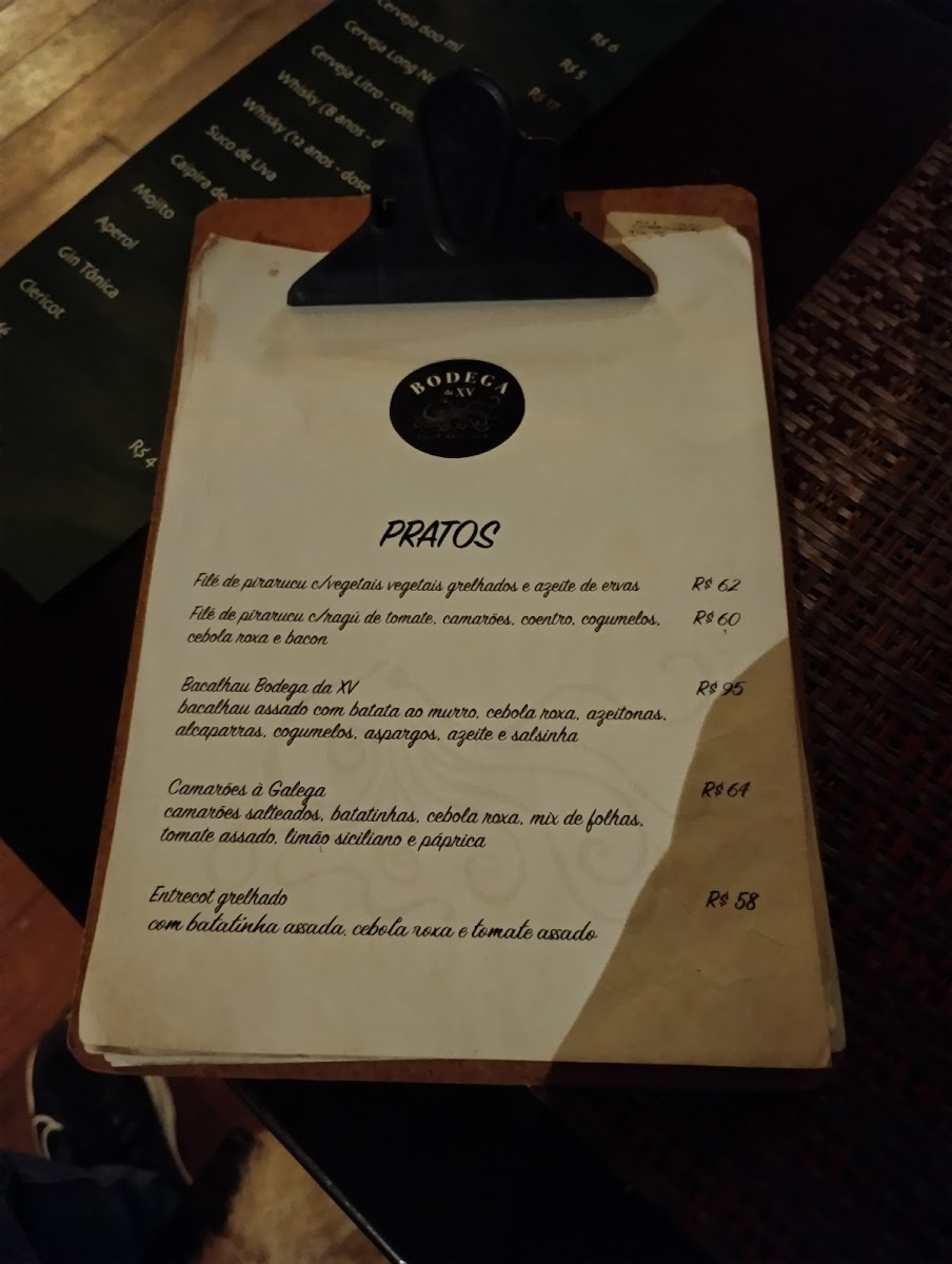 Menu Bodega Da Xv-6