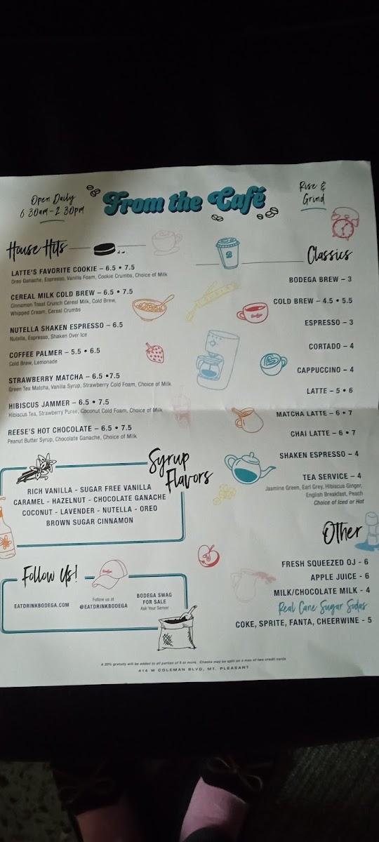 Menu Bodega Mt. Pleasant-6