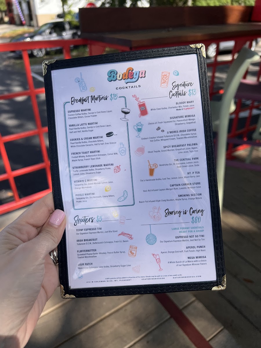 Menu Bodega Mt. Pleasant-7