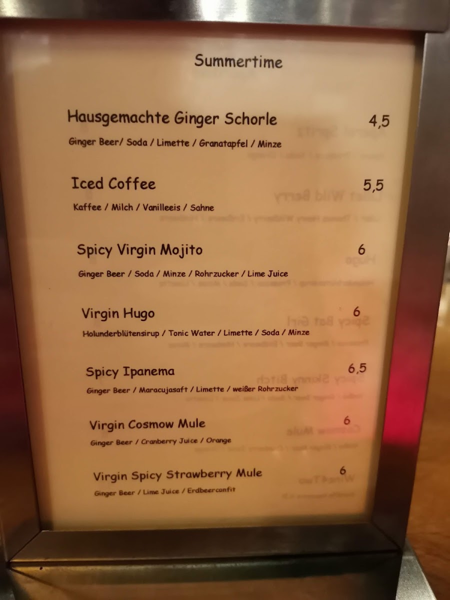 Menu Bogart‘S-8