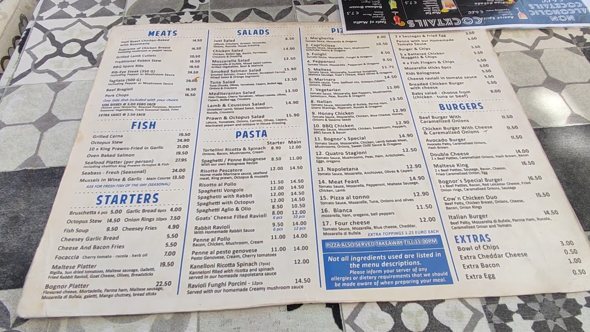 Menu Bognor Bar & Restaurant-2