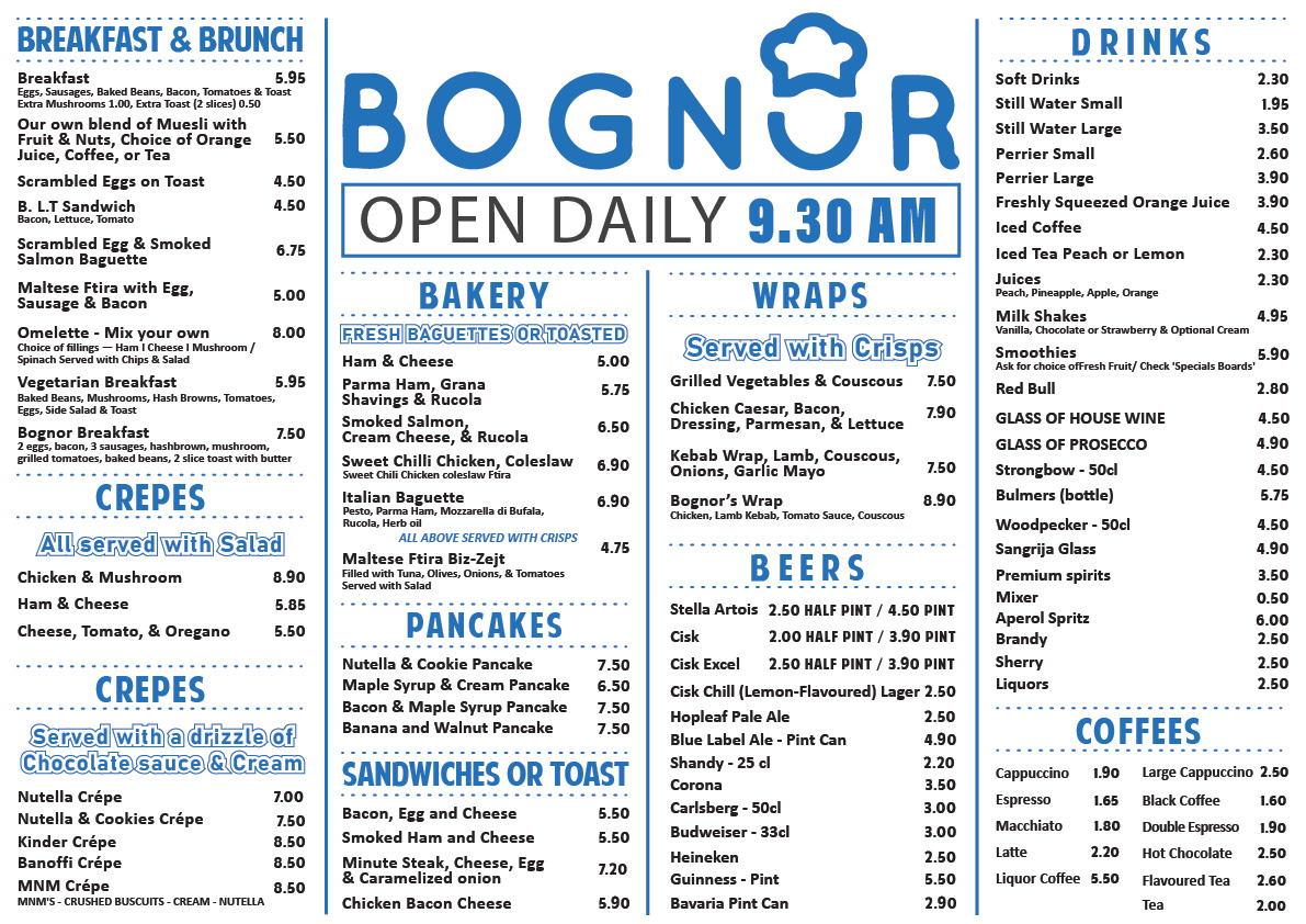 Menu Bognor Bar & Restaurant-7