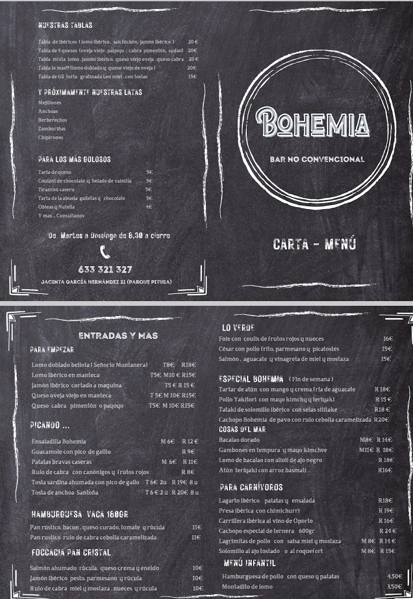 Menu Bohemia Restaurante.-1