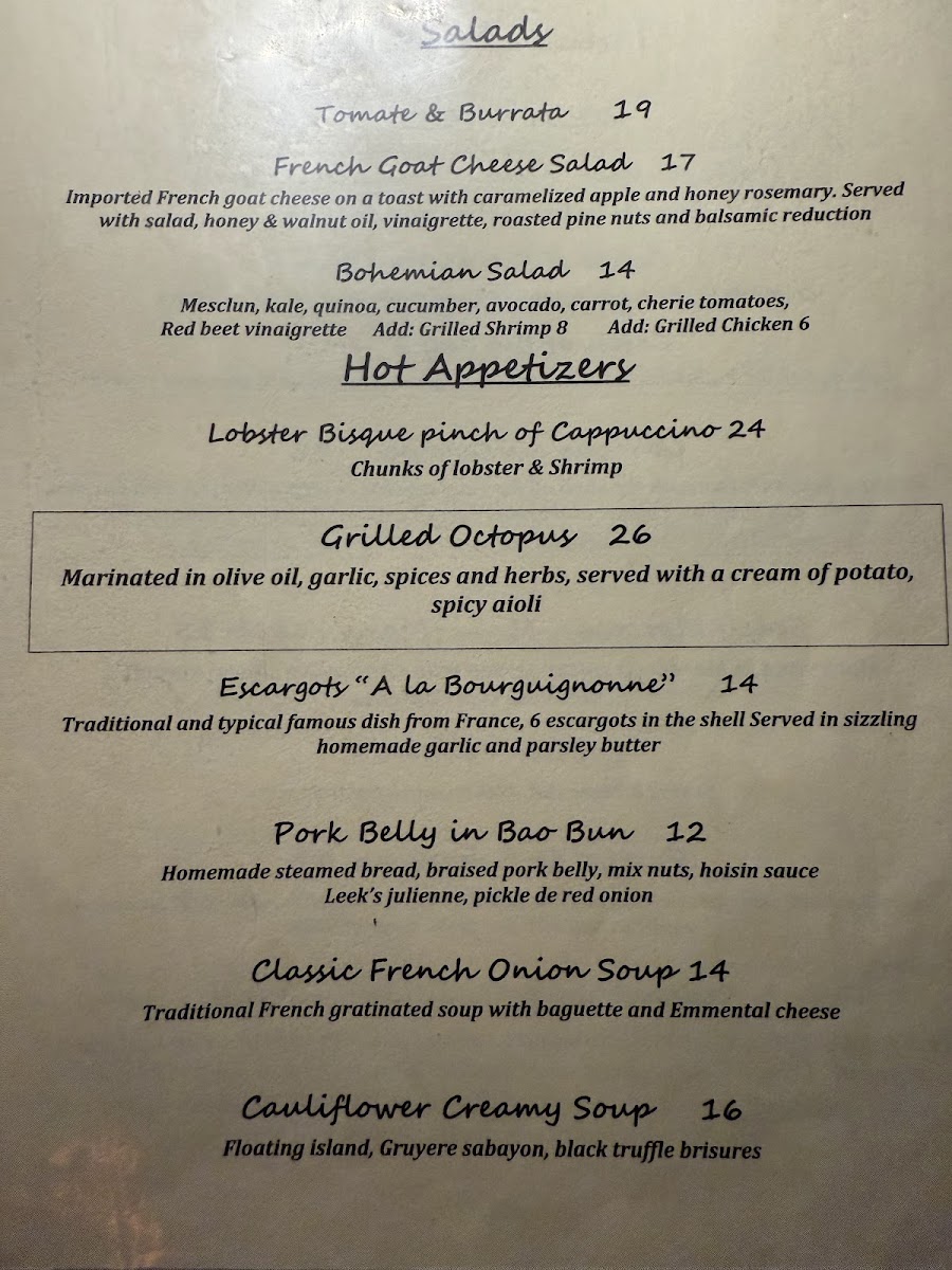 Menu Bohemian Bar & Restaurant-9