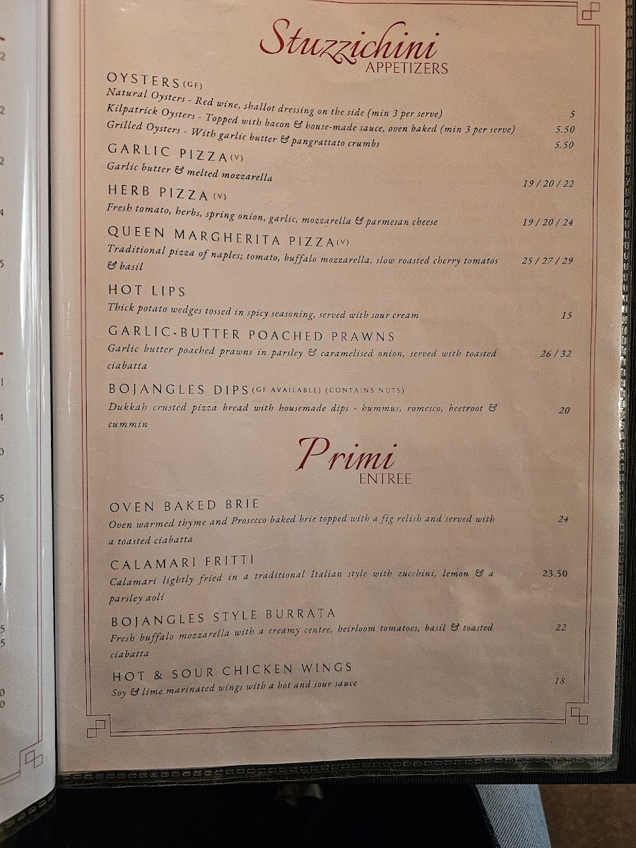 Menu Bojangles Pizza Restaurant-8