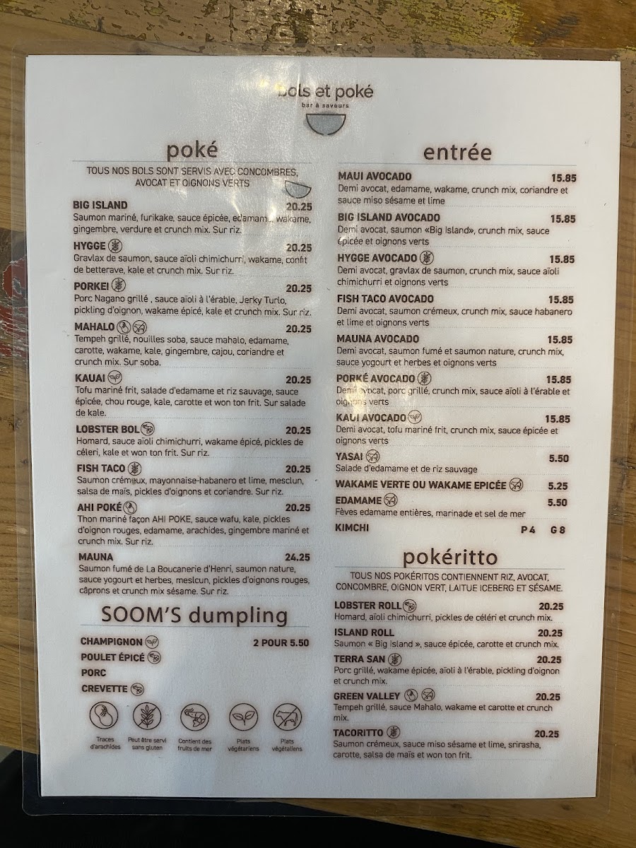 Menu Bols Et Poké St-Roch / Tiki Bar-1