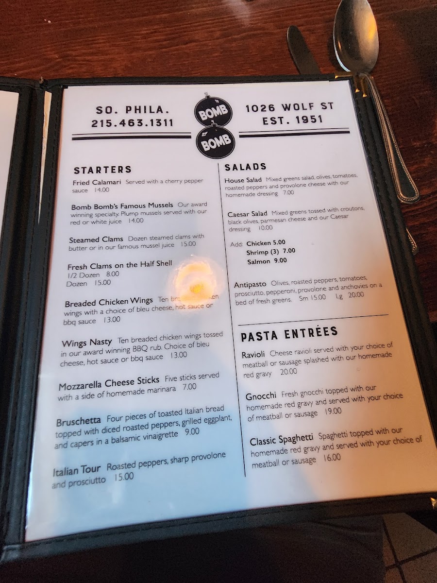 Menu Bomb Bomb Bar-10