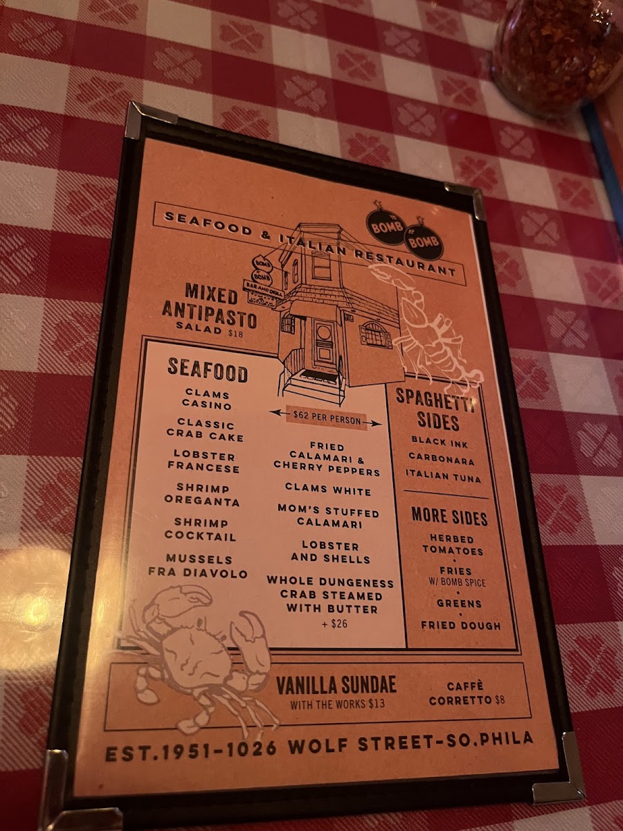 Menu Bomb Bomb Bar-3