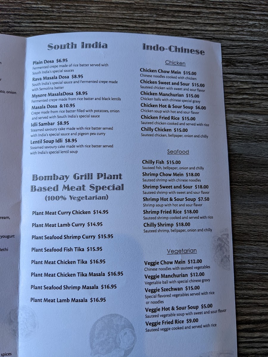 Menu Bombay Grill Bar And Banquet-10