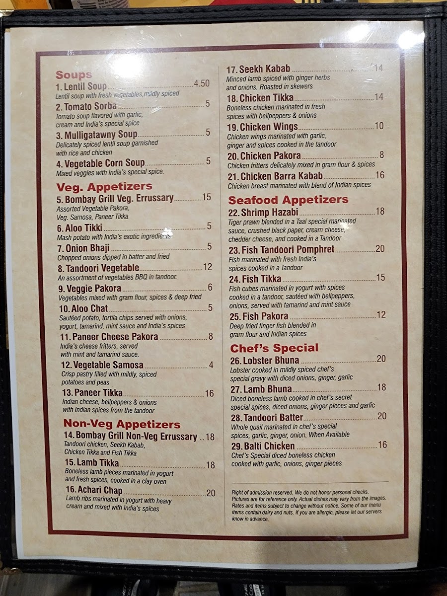 Menu Bombay Grill Bar And Banquet-4