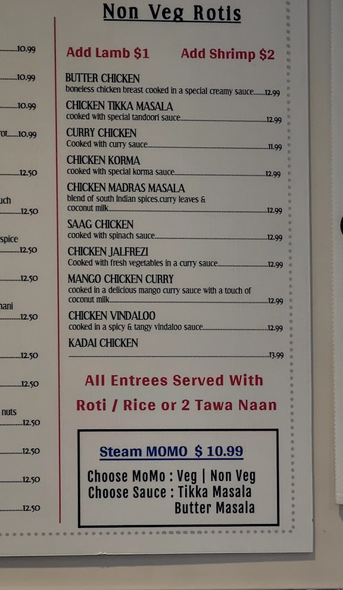 Menu Bombay Roti (Yonge + Sheppard)-2