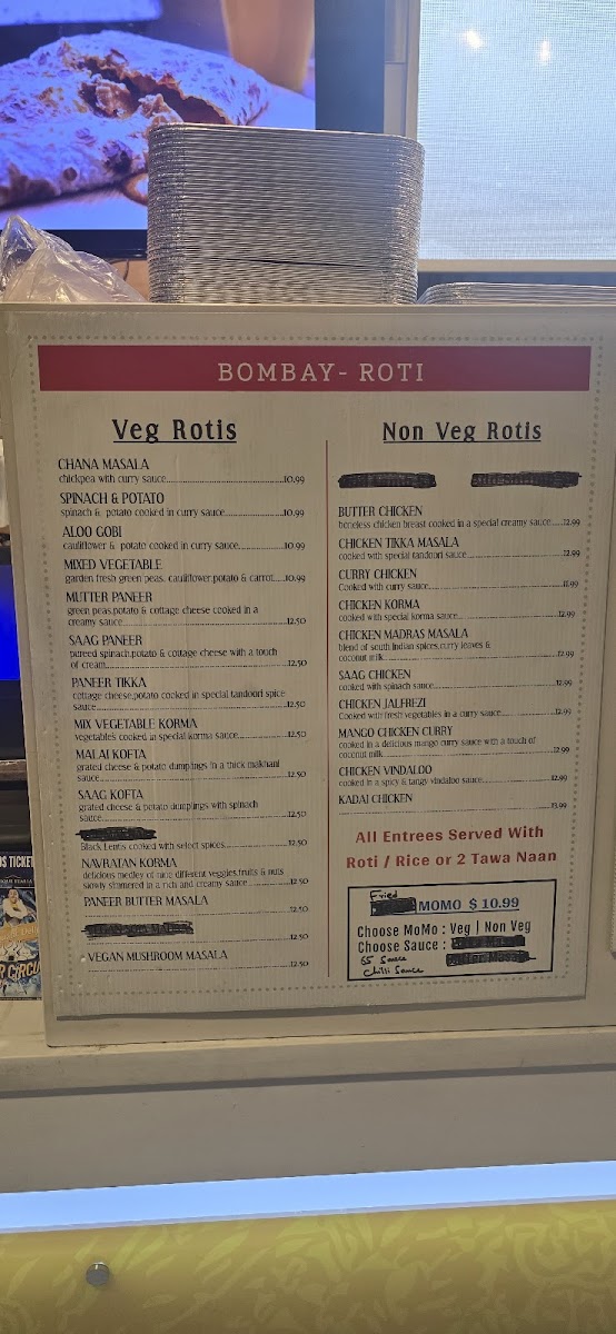 Menu Bombay Roti (Yonge + Sheppard)-3