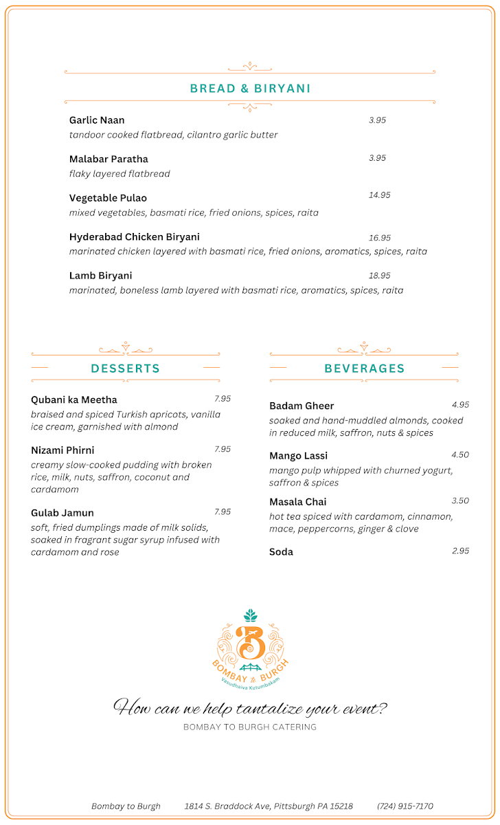 Menu Bombay To Burgh-1