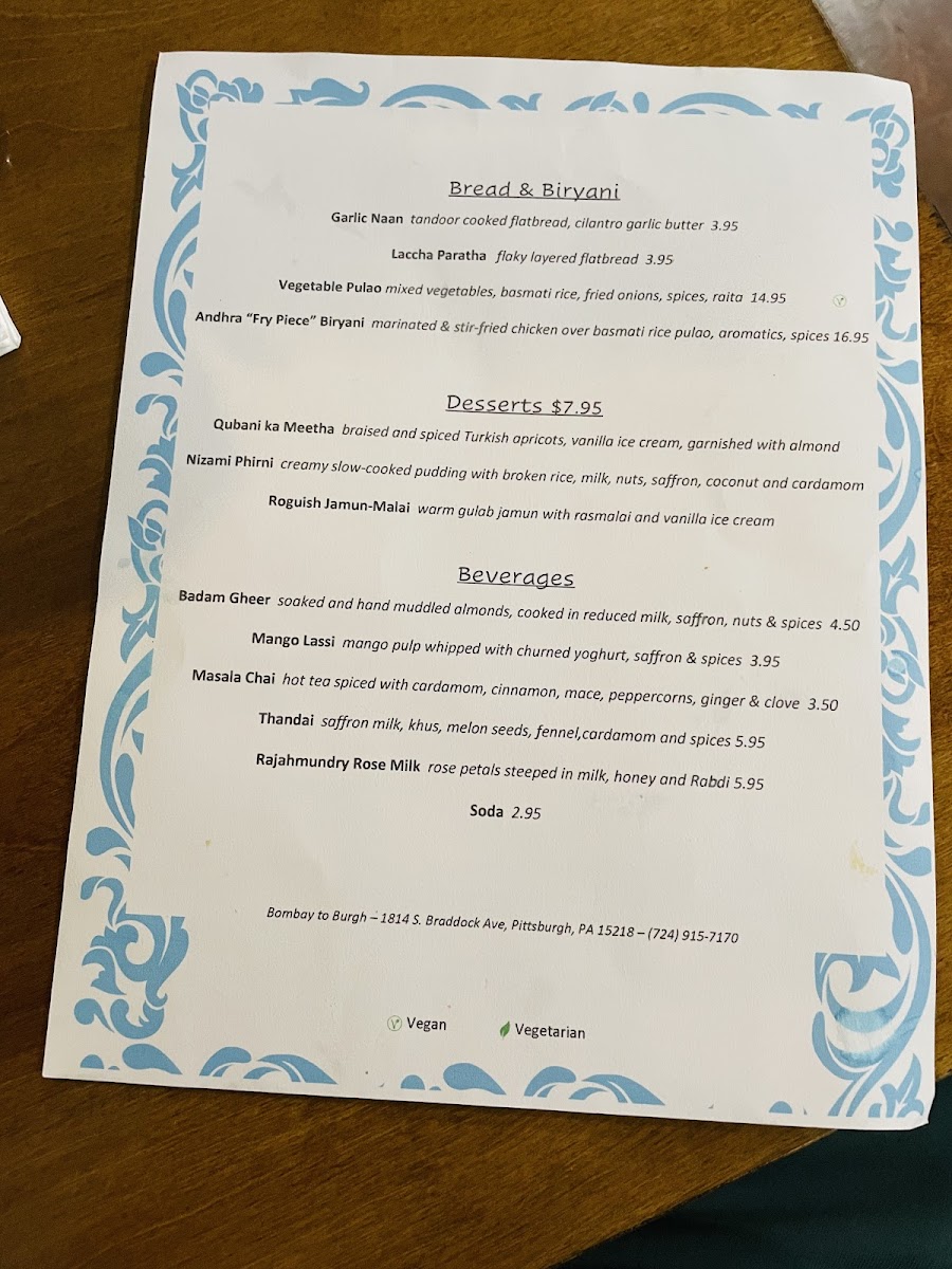 Menu Bombay To Burgh-7