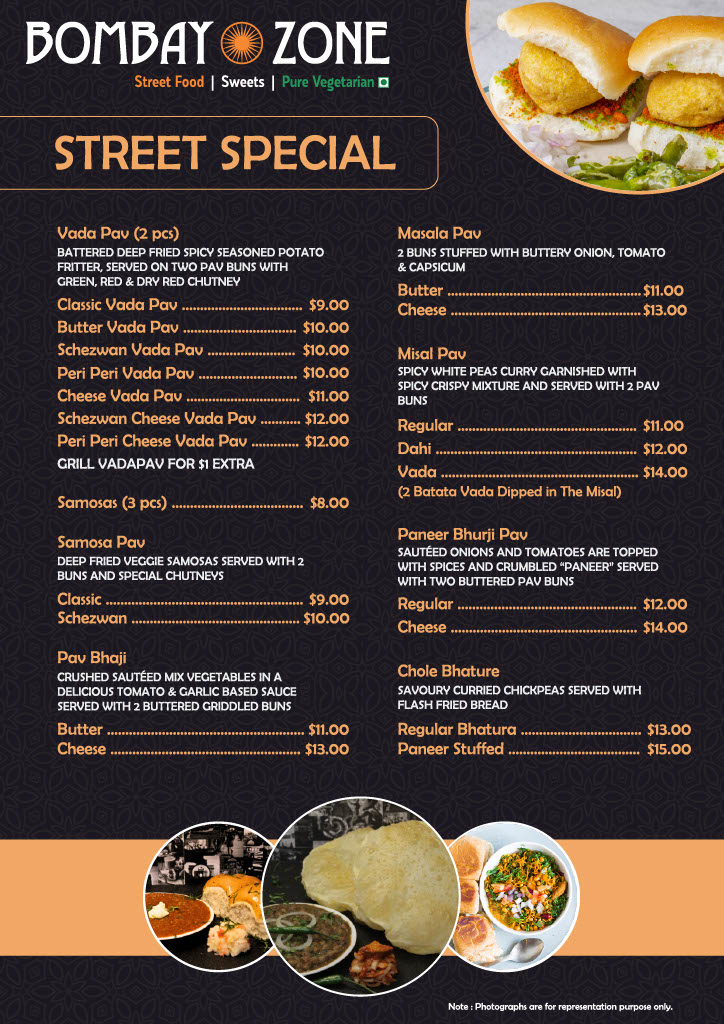 Menu Bombay Zone Street Food And Sweets Whitby (Pure Vegetarian)-4