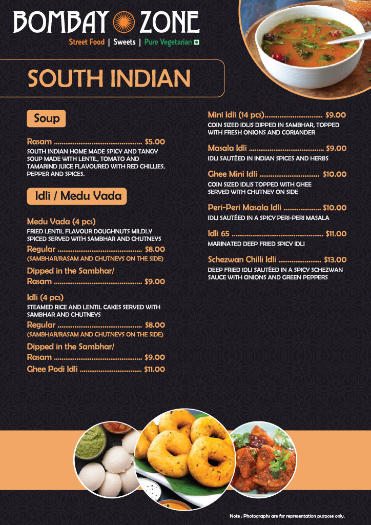 Menu Bombay Zone Street Food And Sweets Whitby (Pure Vegetarian)-7