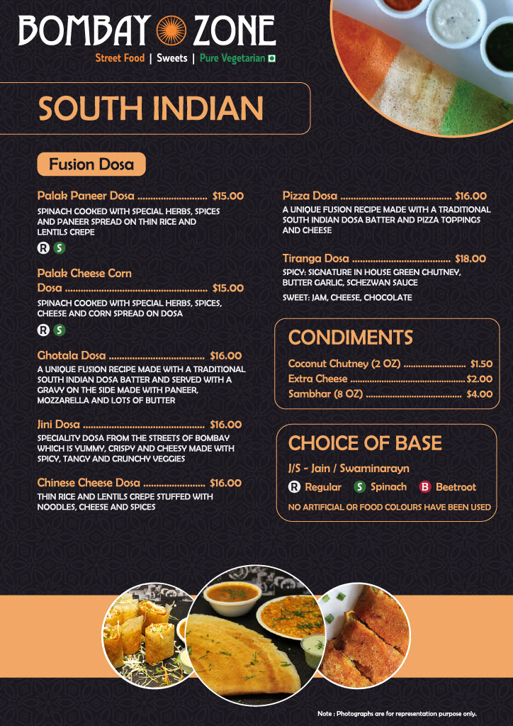Menu Bombay Zone Street Food And Sweets Whitby (Pure Vegetarian)-9