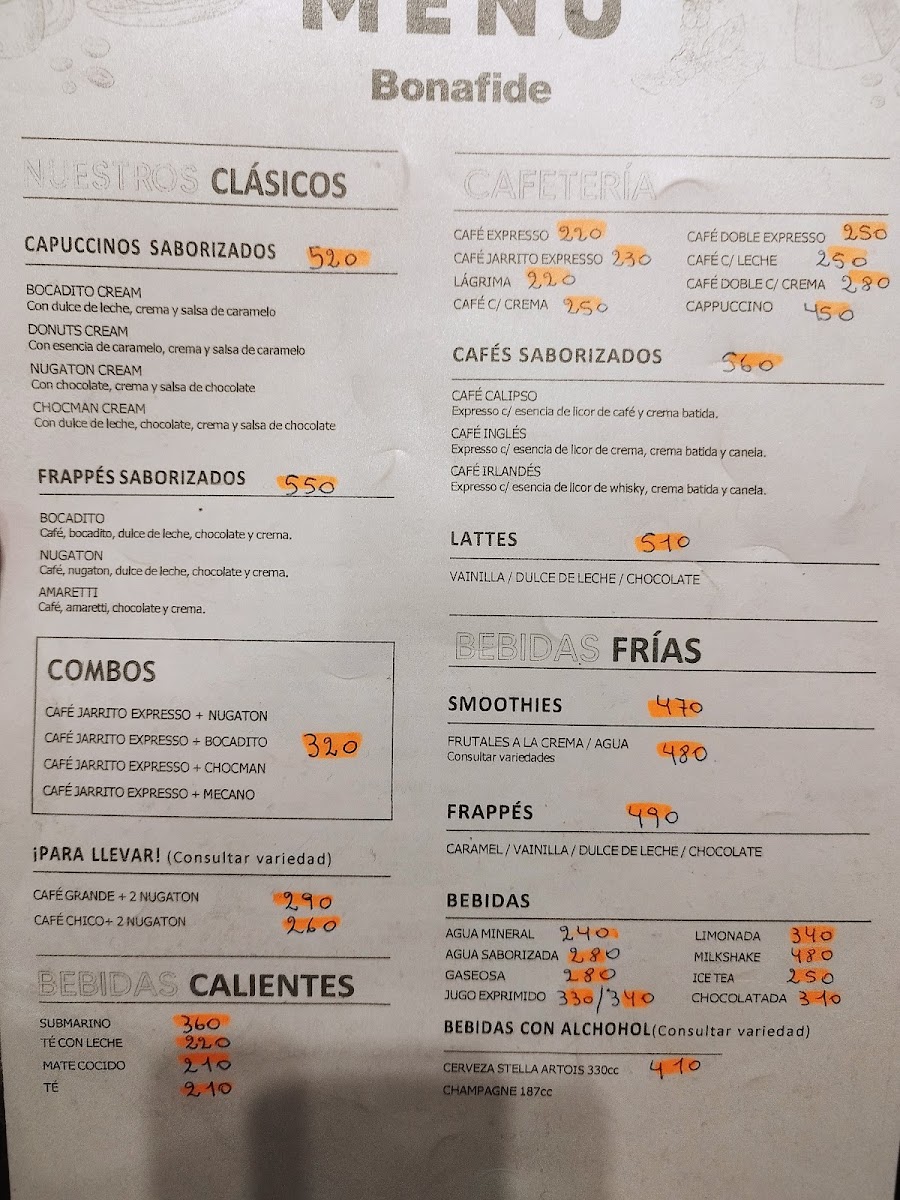 Menu Bonafide