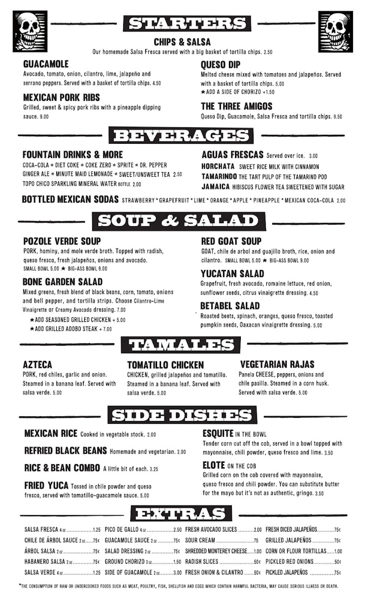Menu Bone Garden Cantina-7
