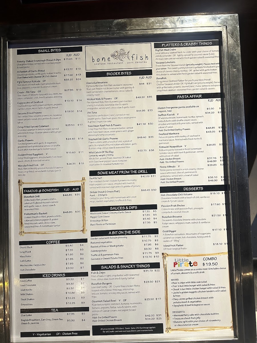 Menu Bonefish Seafood Restaurant-1