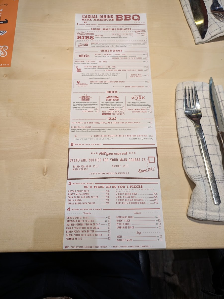 Menu Bone's Sønderborg-1