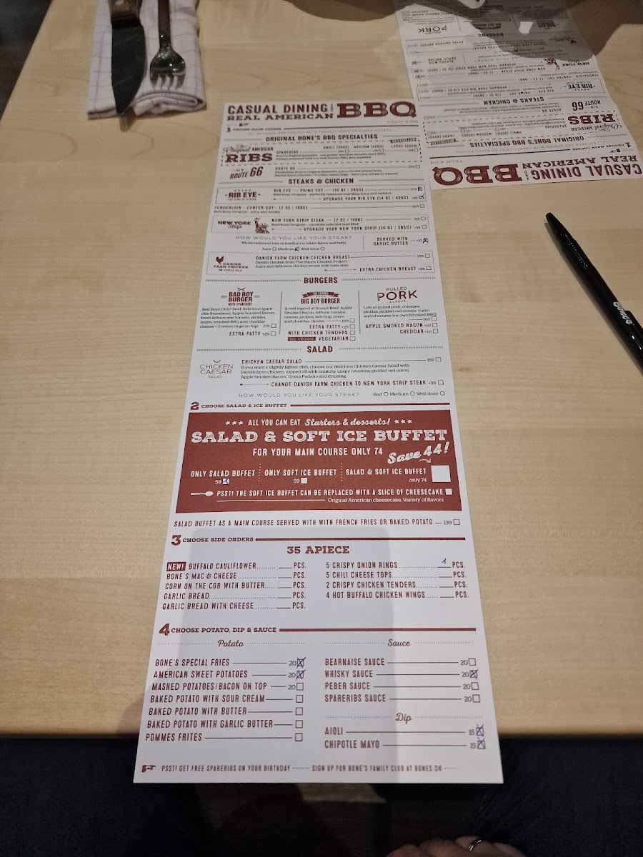 Menu Bone's Sønderborg-2