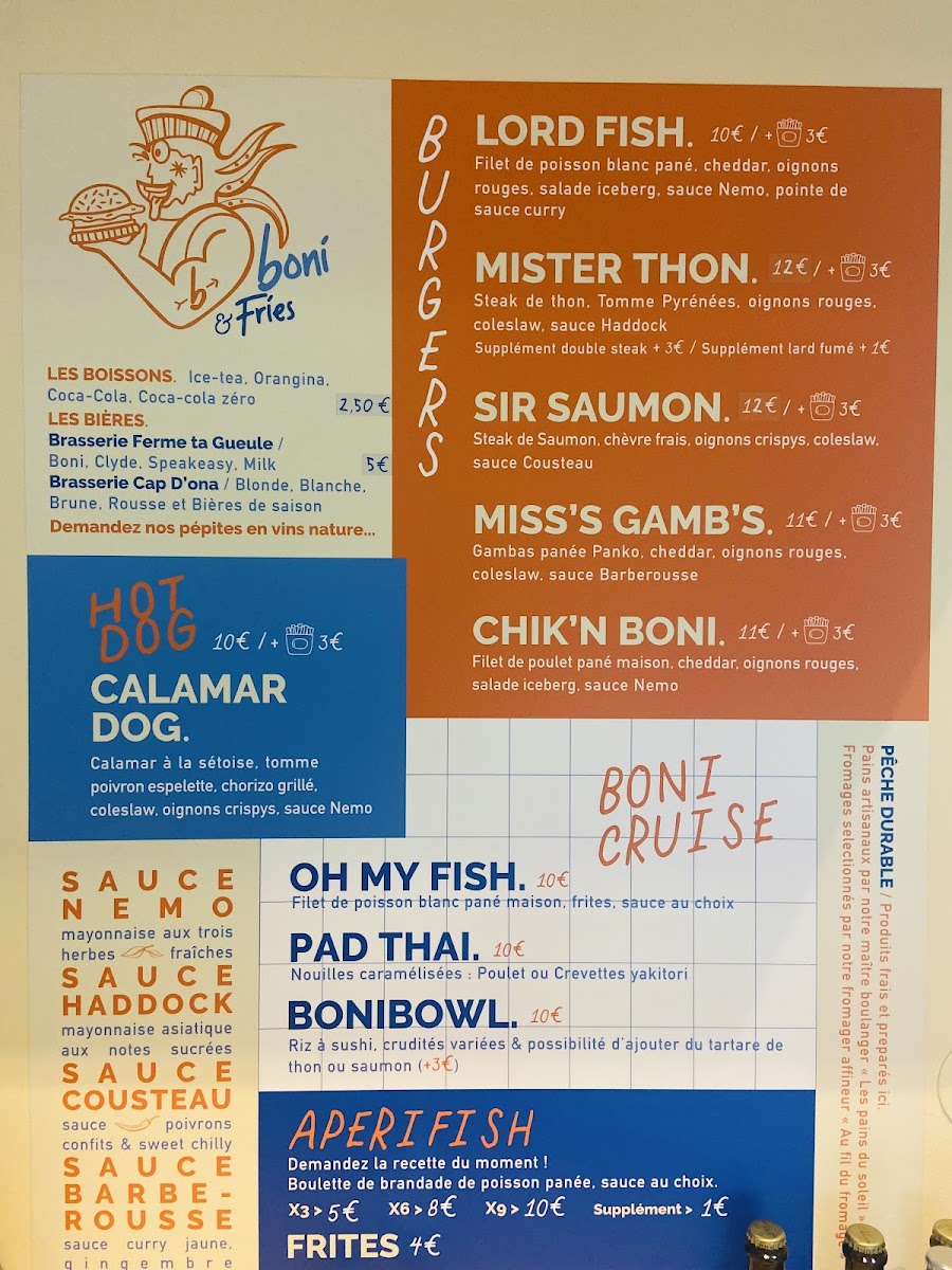 Menu Boni & Fries Street Food Et Burger Perpignan-2