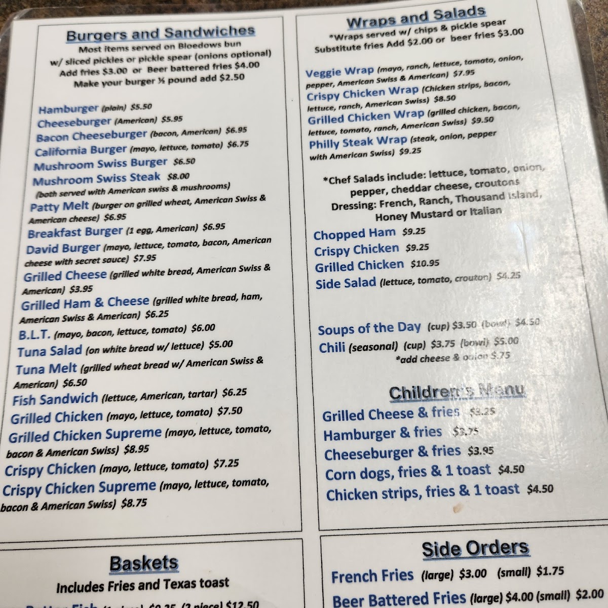 Menu Bonnie Rae's Cafe-1