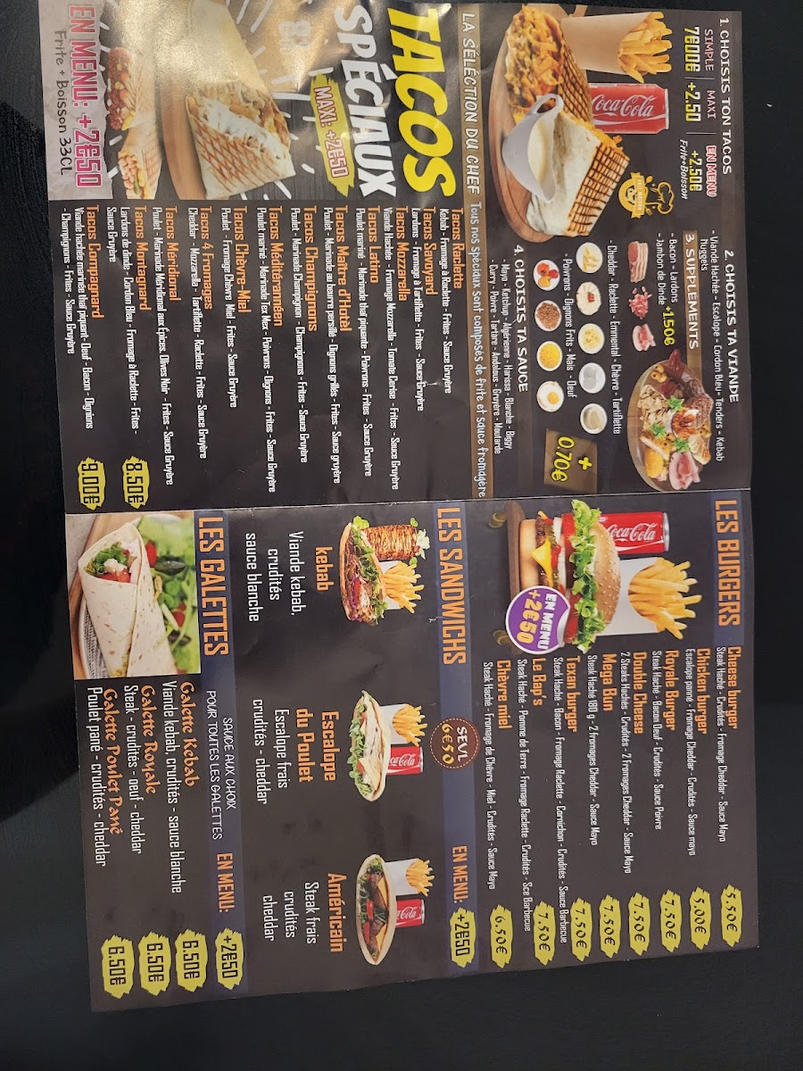 Menu Bontacos - Kebab - Burger - Tacos Bonneville 74130-10