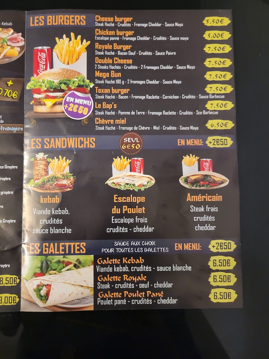 Menu Bontacos - Kebab - Burger - Tacos Bonneville 74130-4