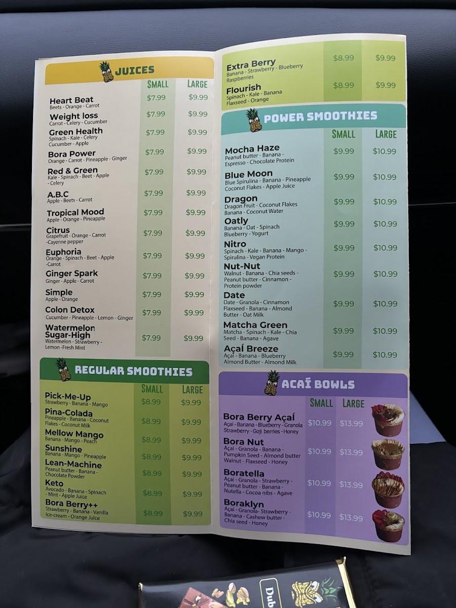 Menu Bora Bora Smoothie Cafe - Latham Albany-4