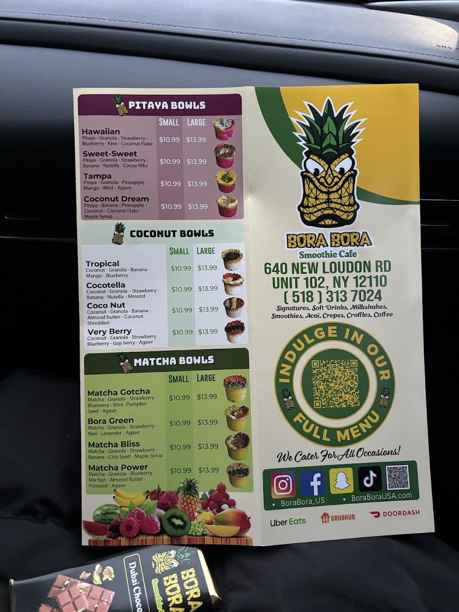 Menu Bora Bora Smoothie Cafe - Latham Albany-7