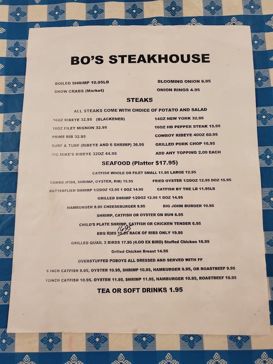 Menu Bo's Steak House-1