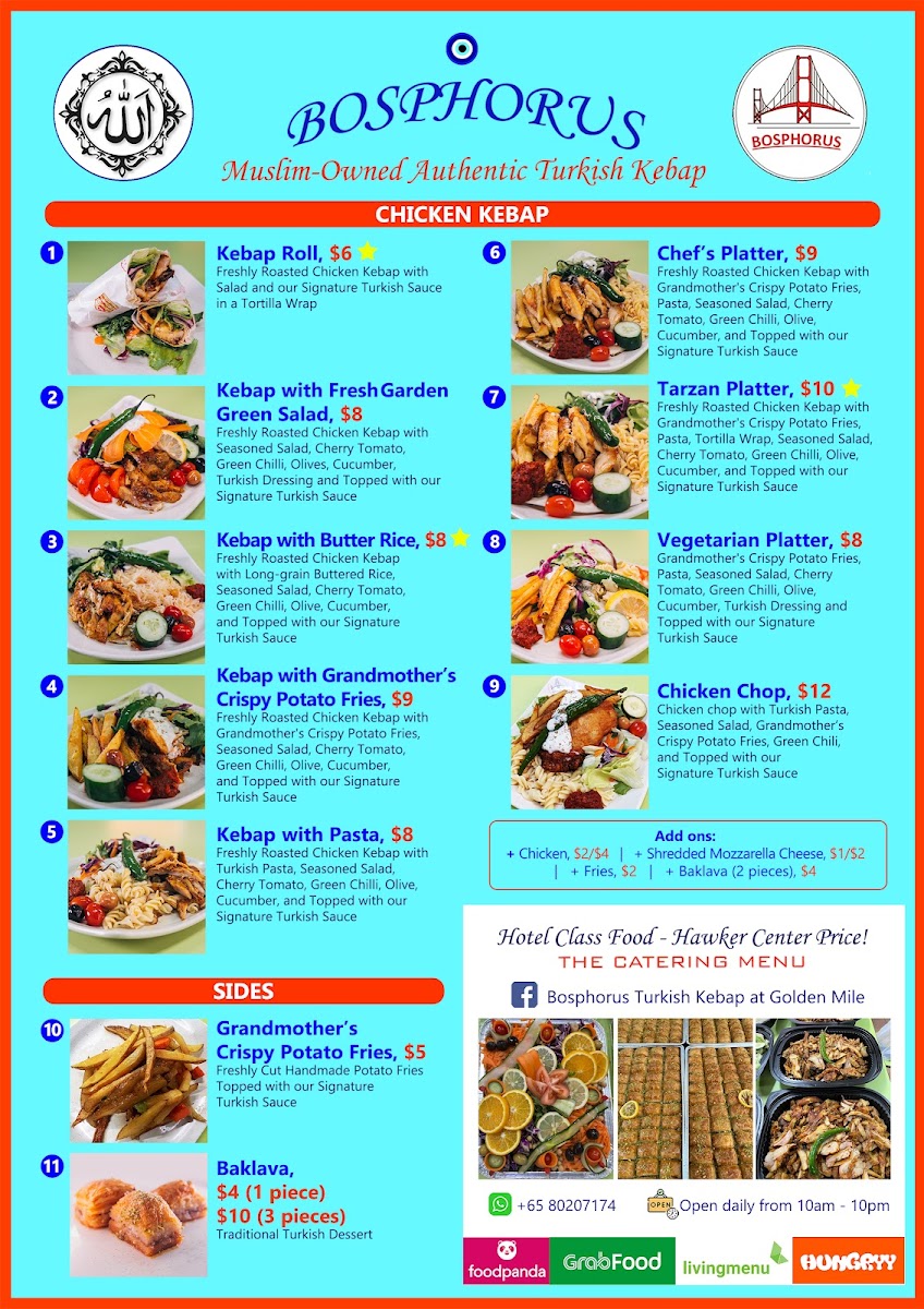 Menu Bosphorus Turkish Kebab - Golden Mile Food Centre-1