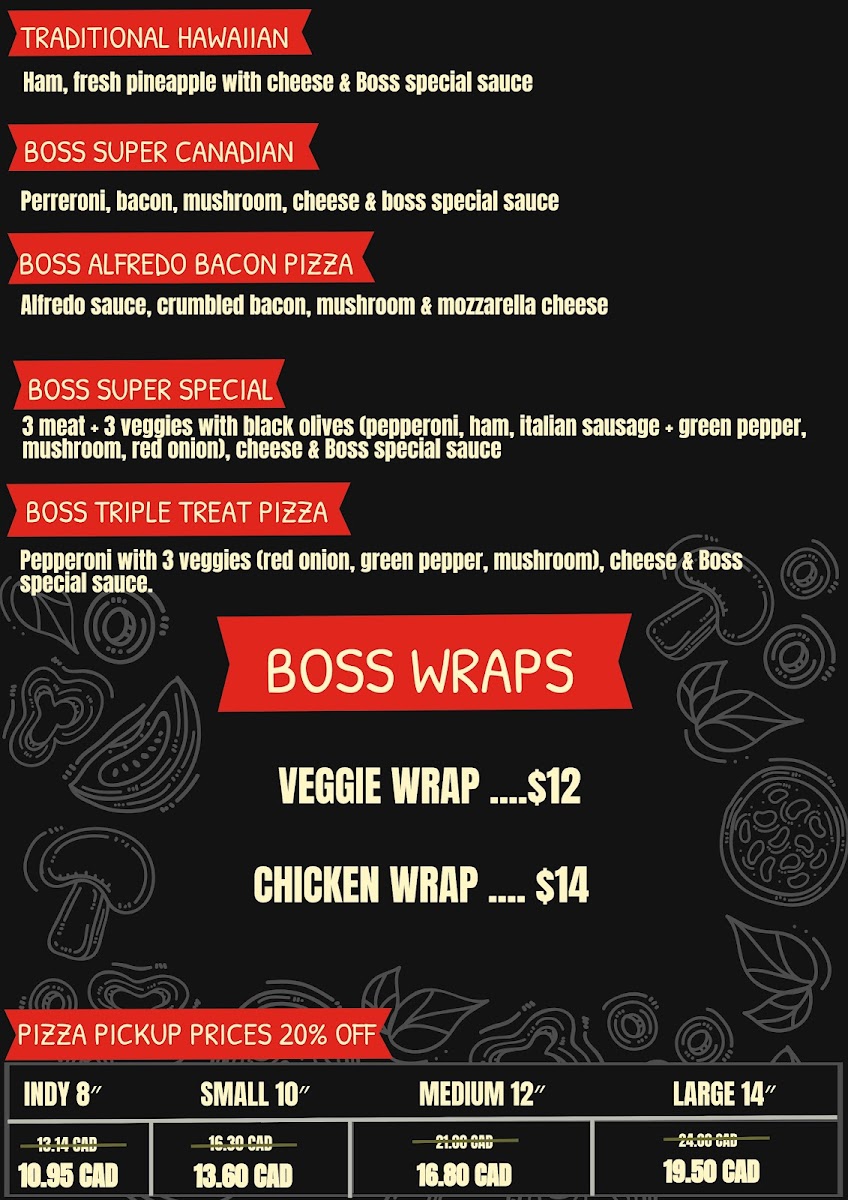 Menu Boss Pizza & Bar-7