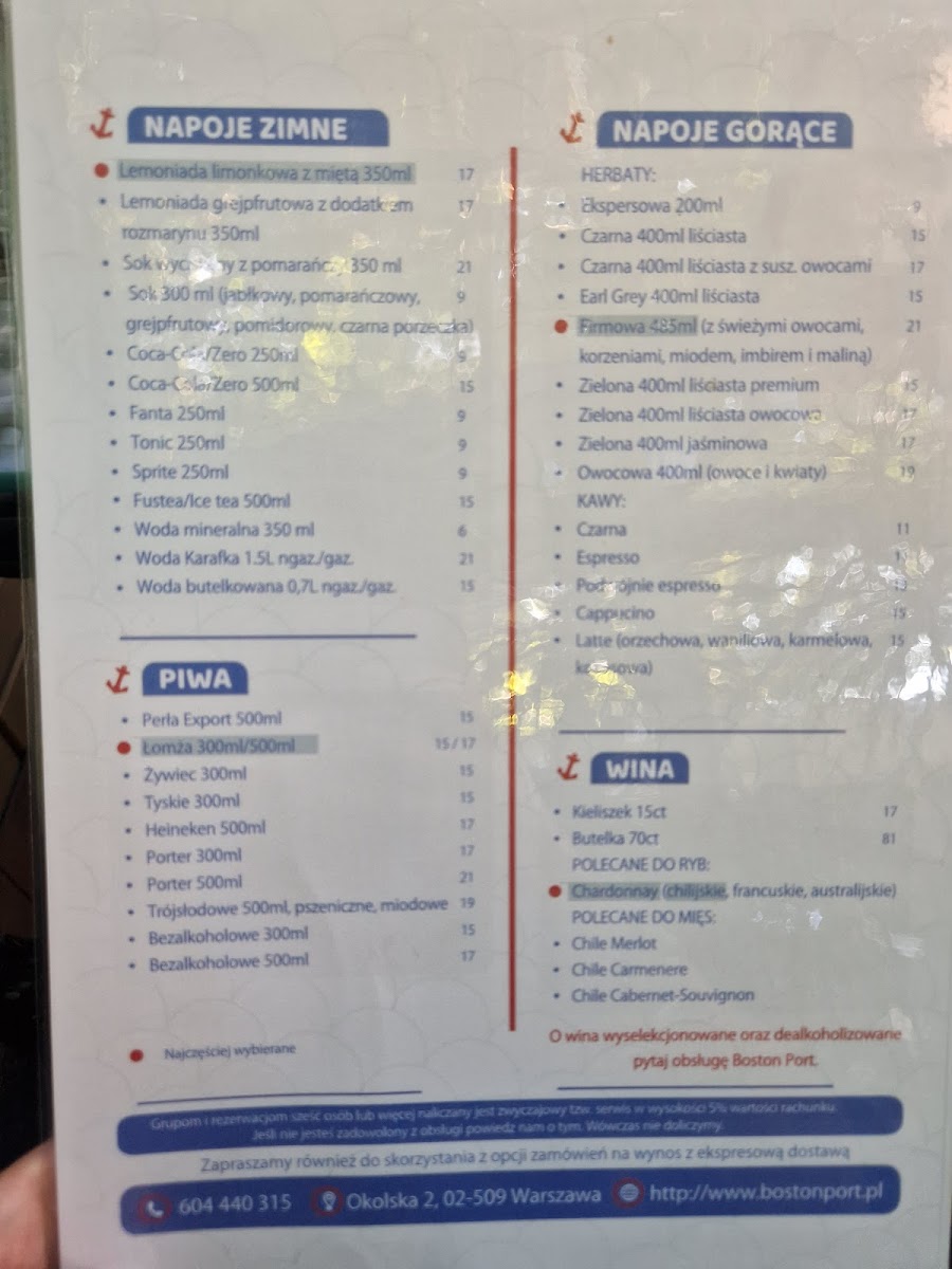 Menu Boston Port-10