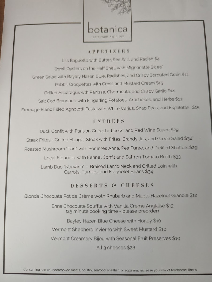 Menu Botanica Restaurant And Gin Bar-3