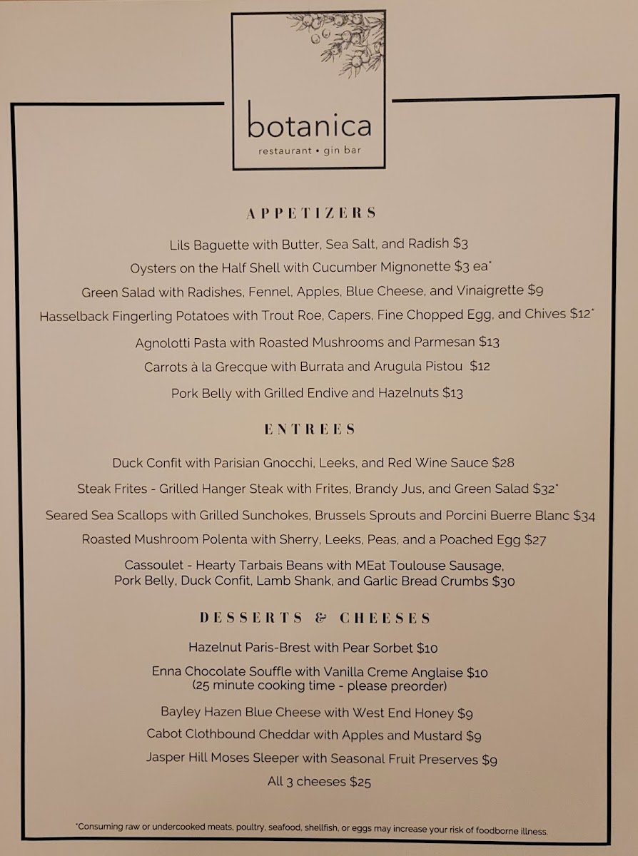 Menu Botanica Restaurant And Gin Bar-4