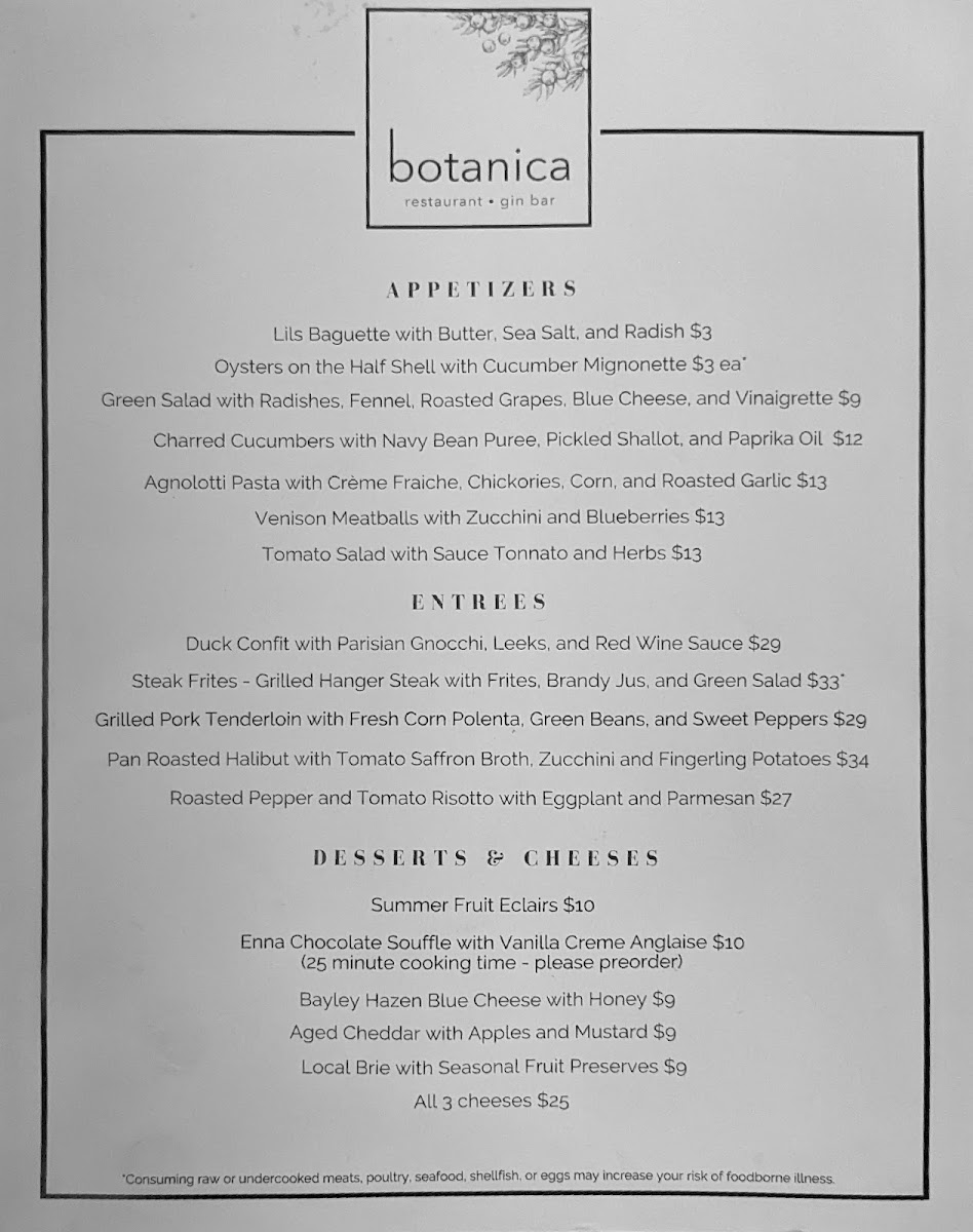 Menu Botanica Restaurant And Gin Bar-5