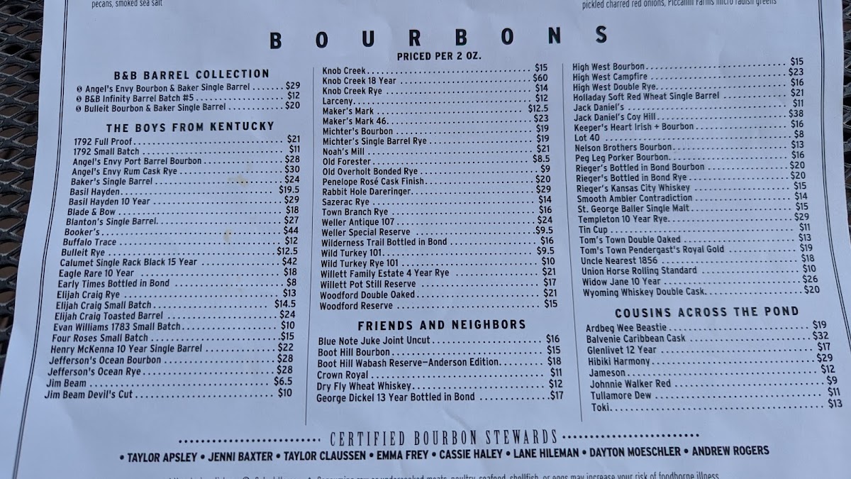 Menu Bourbon & Baker-10