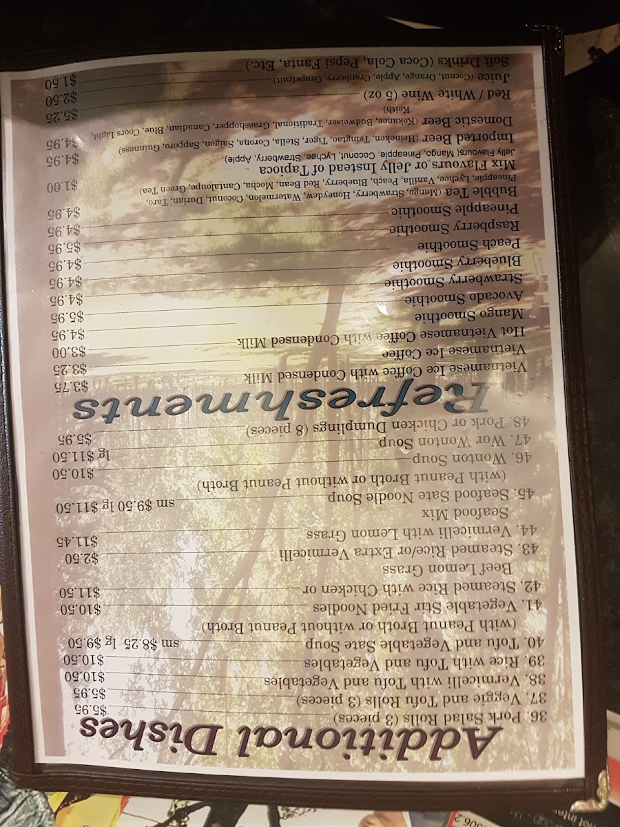 Menu Bowness Vietnamese Restaurant-7