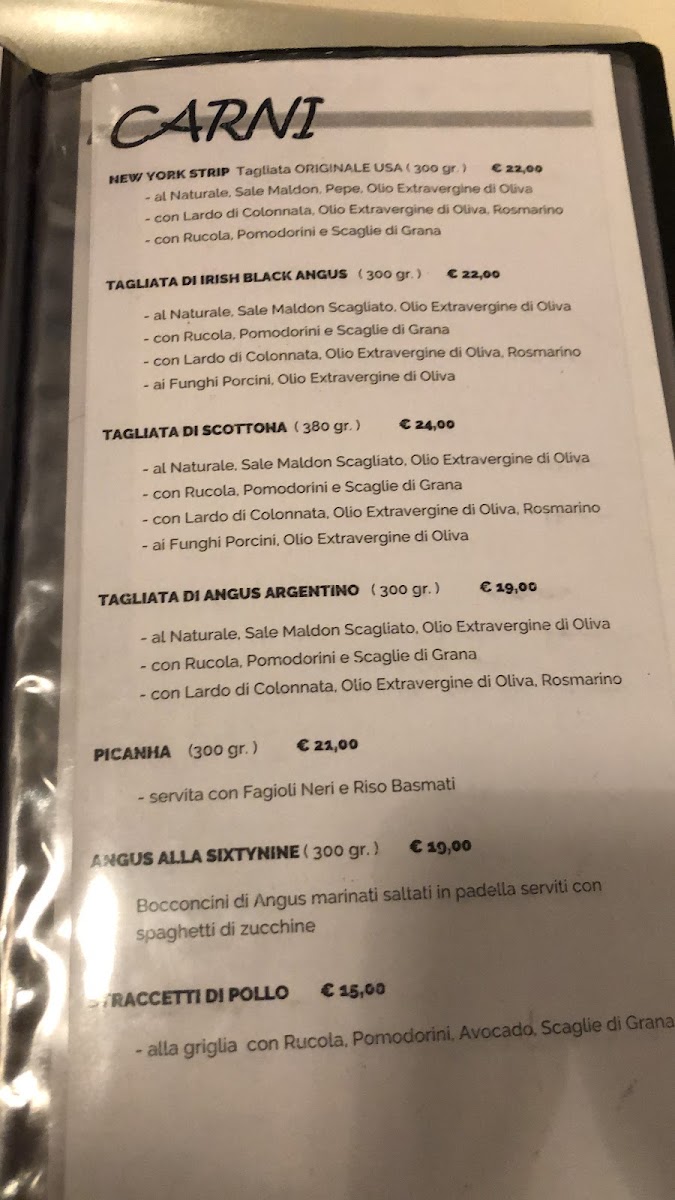 Menu Braceria 69-6