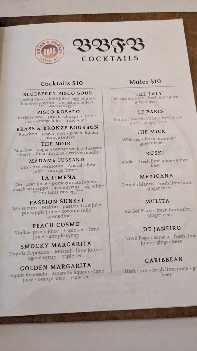 Menu Brass & Bronze Foundry Bar-5