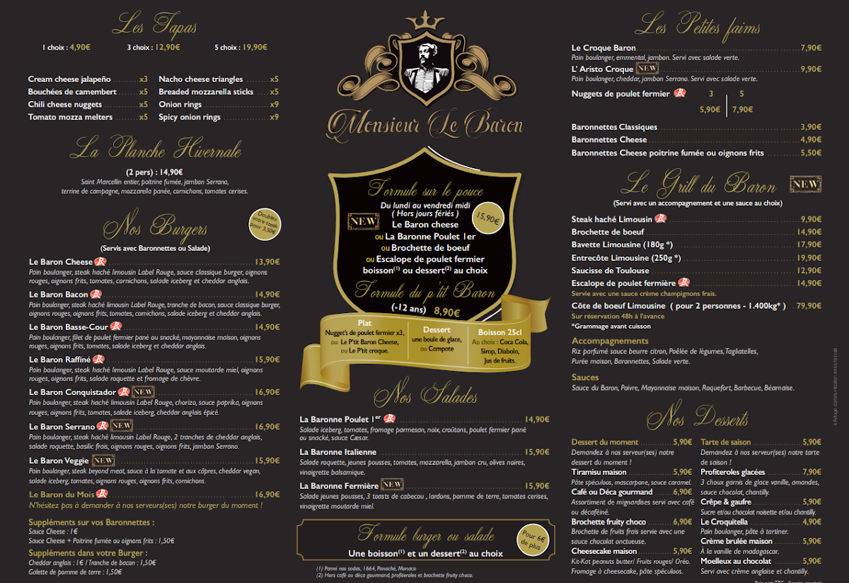 Menu Brasserie - Burger Monsieur Le Baron-1
