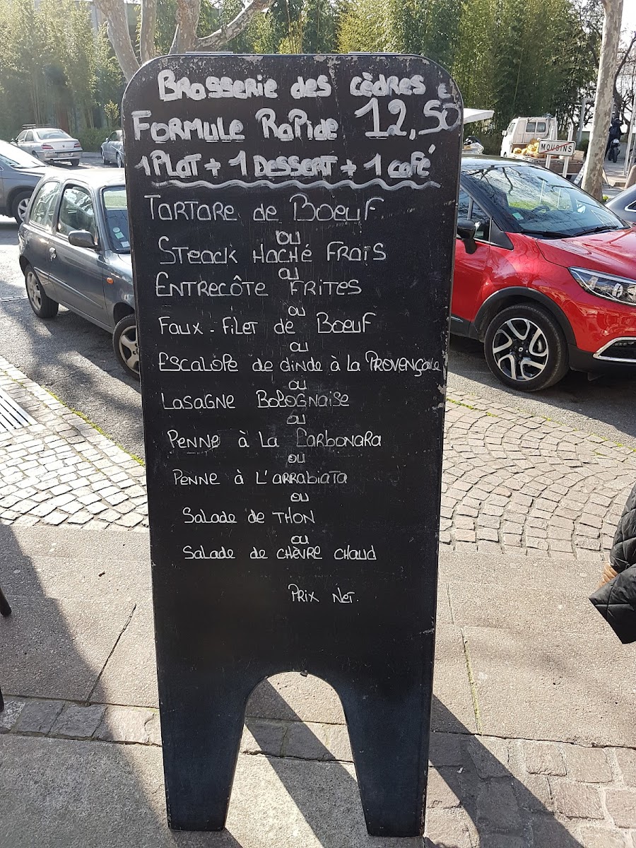 Menu Brasserie Des Cedres-1