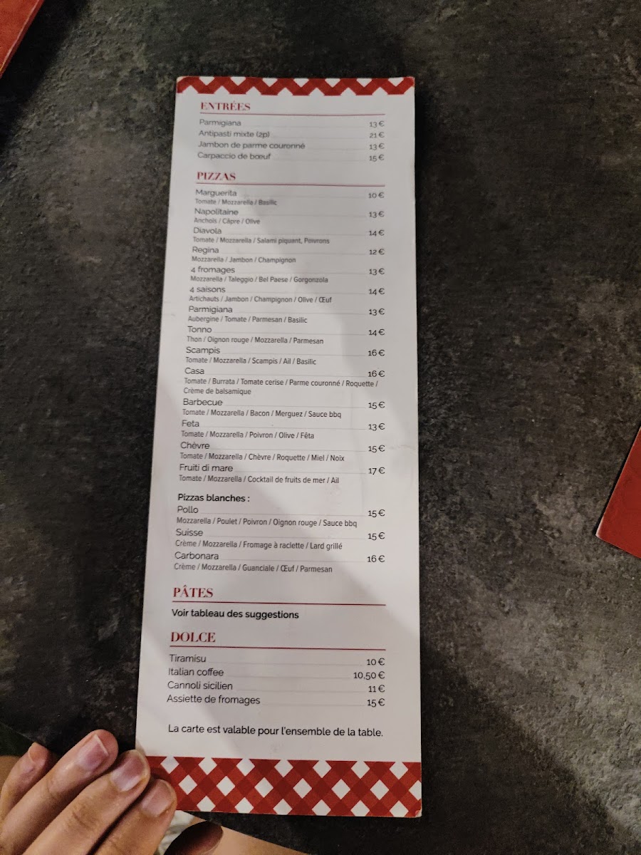 Menu Brasserie Et Restaurant Le W-3