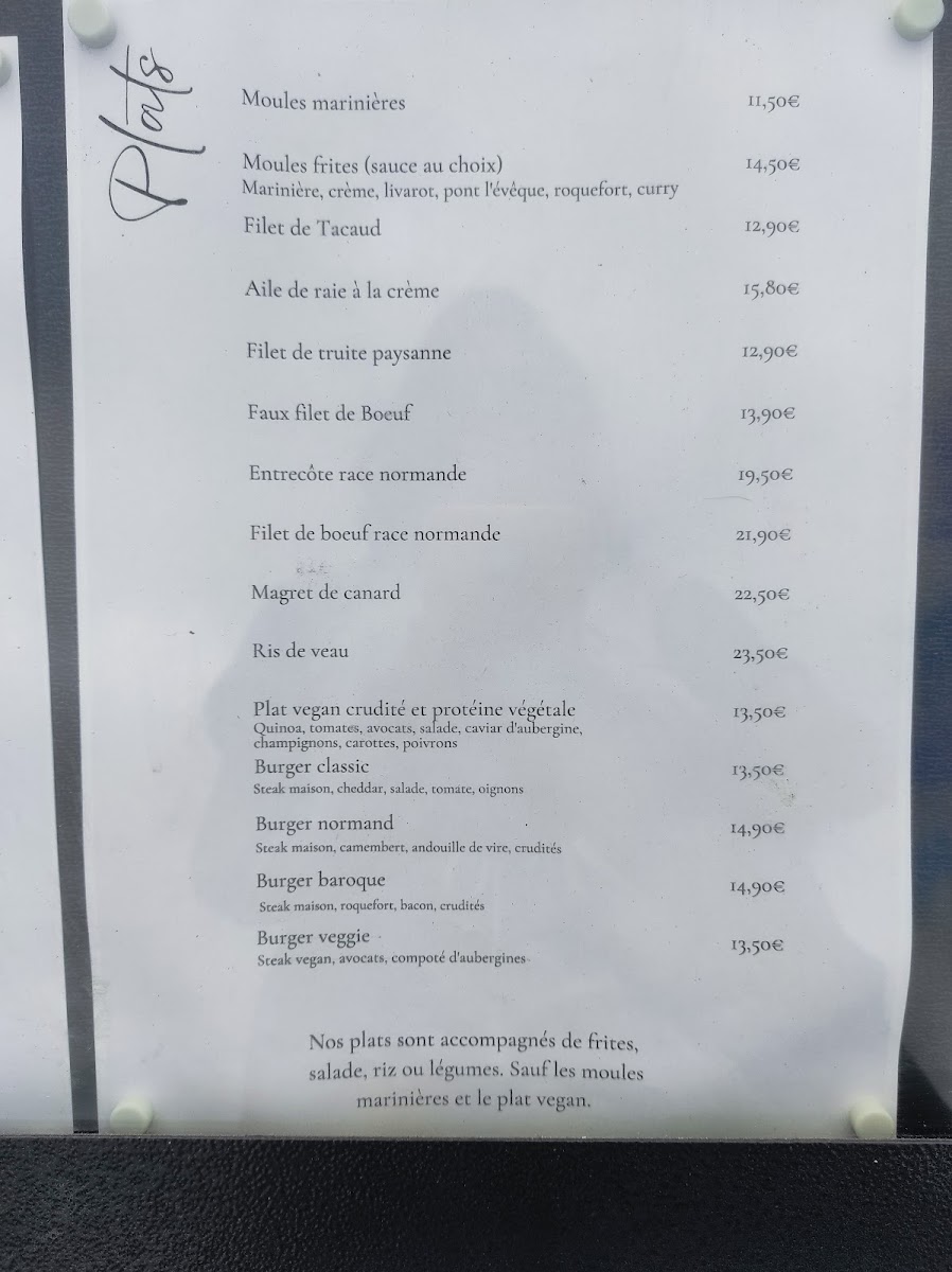 Menu Brasserie 'le Detour'-1