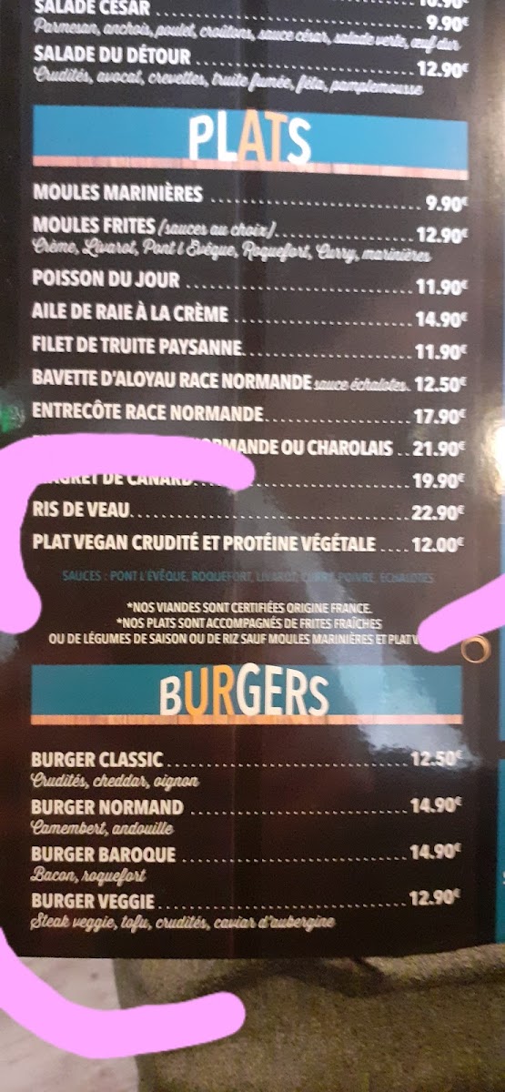 Menu Brasserie 'le Detour'-8